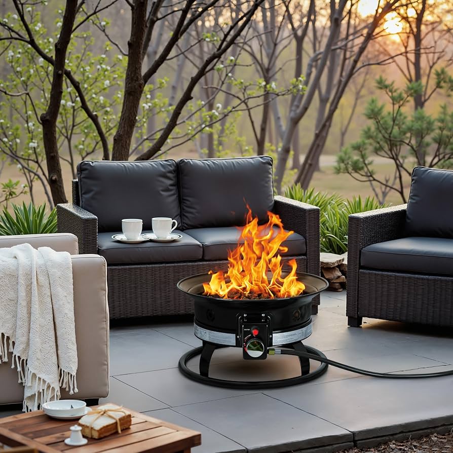 Amazon.com : GUNJI 19-inch Portable Propane Fire Pit Table